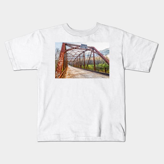 Stevens Creek Bridge Kids T-Shirt by Gestalt Imagery